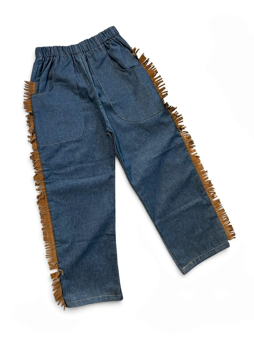 Vintage KIDS 6 / 7 Fringe Denim Jeans Pants